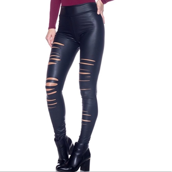 Leather ripped pants Clearance